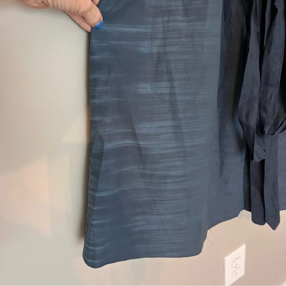 KOBI HALPERIN Sapir Tie Shirtdress Navy Size XL Shirt Dress - Picture 7 of 9